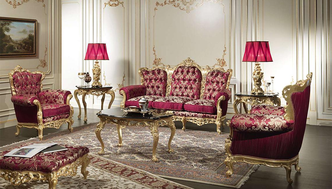 VIMERCATICarved and Gilded luxury classic Living Room Barocco 沙發